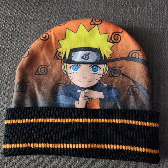 Bioworld Naruto Hidden Leaf Beanie Toque Hat Unisex OS Knit Fleece - Picture 1 of 5